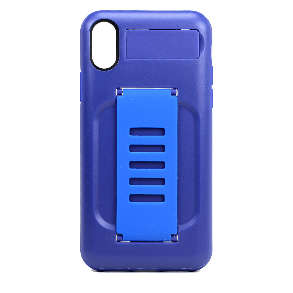 IPHONE XS / X Easy Grip Hybrid Stand Case (Navy Blue)